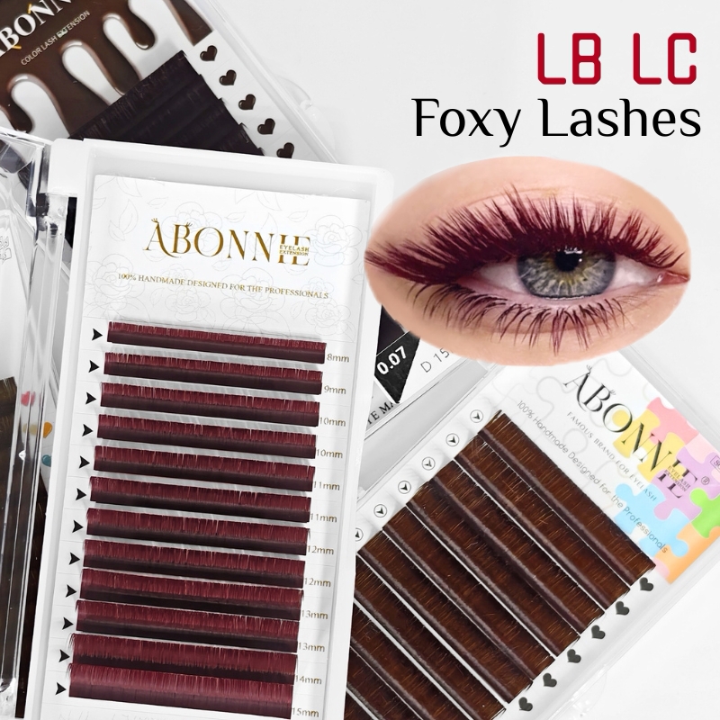 Eyelash Extension Russian - Наращивание ресниц LB LC Burgundy Lashes