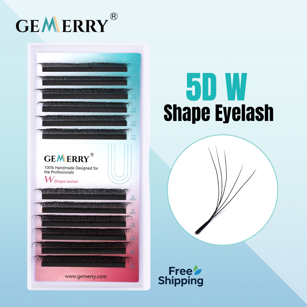 Eyelash Extension Human Hair - Накладные ресницы GEMERRY 5D W-образной формы,