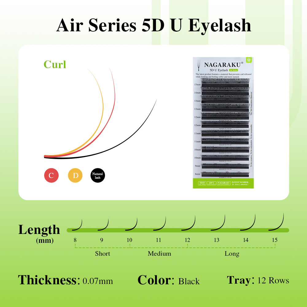 NAGARAKU U-образный 3D/4D/5D м – обзор и цена Eyelash Extension Human Hair