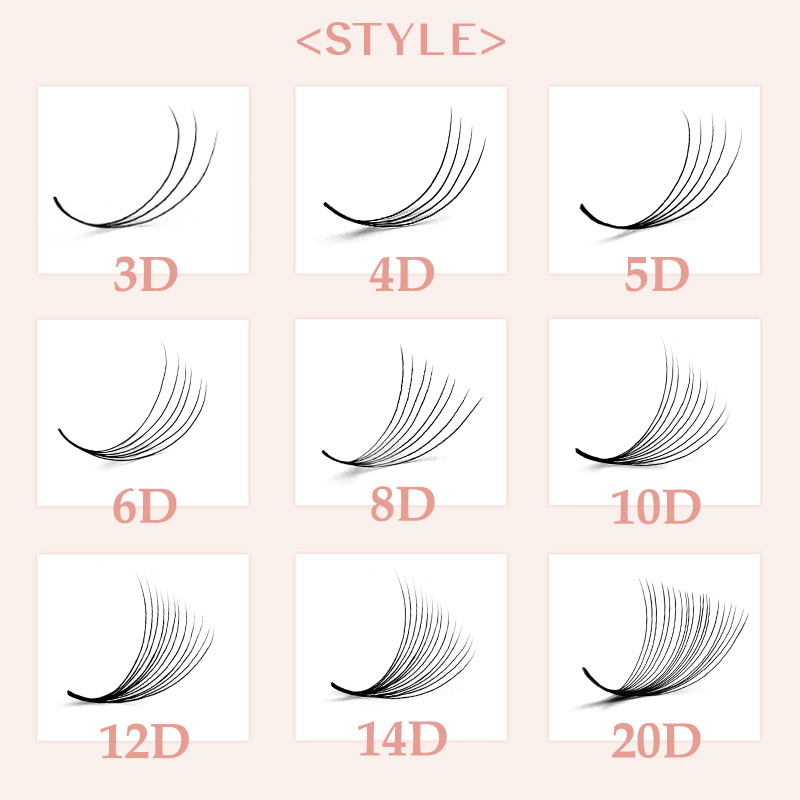 800/1600 готовые вееры для объ – обзор и цена Eyelash Extension Human Hair