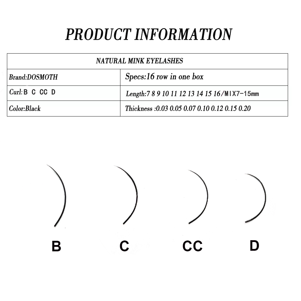 DOSMOTH, 10 коробок, 16 рядов, – обзор и цена Eyelash Extension For Asian Eyes